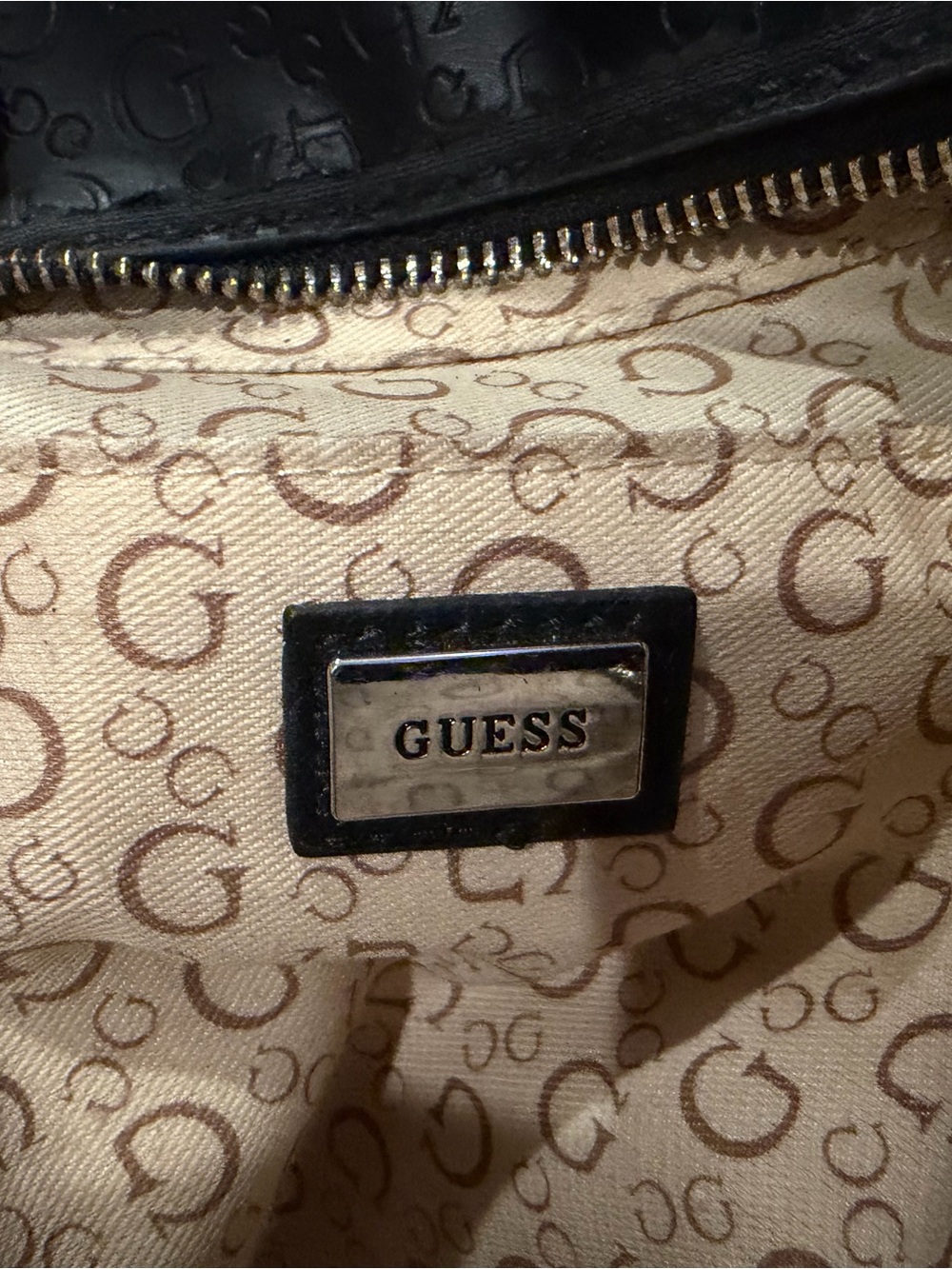 GUESS Black Embossed Mini Backpack - Picture 6 of 7